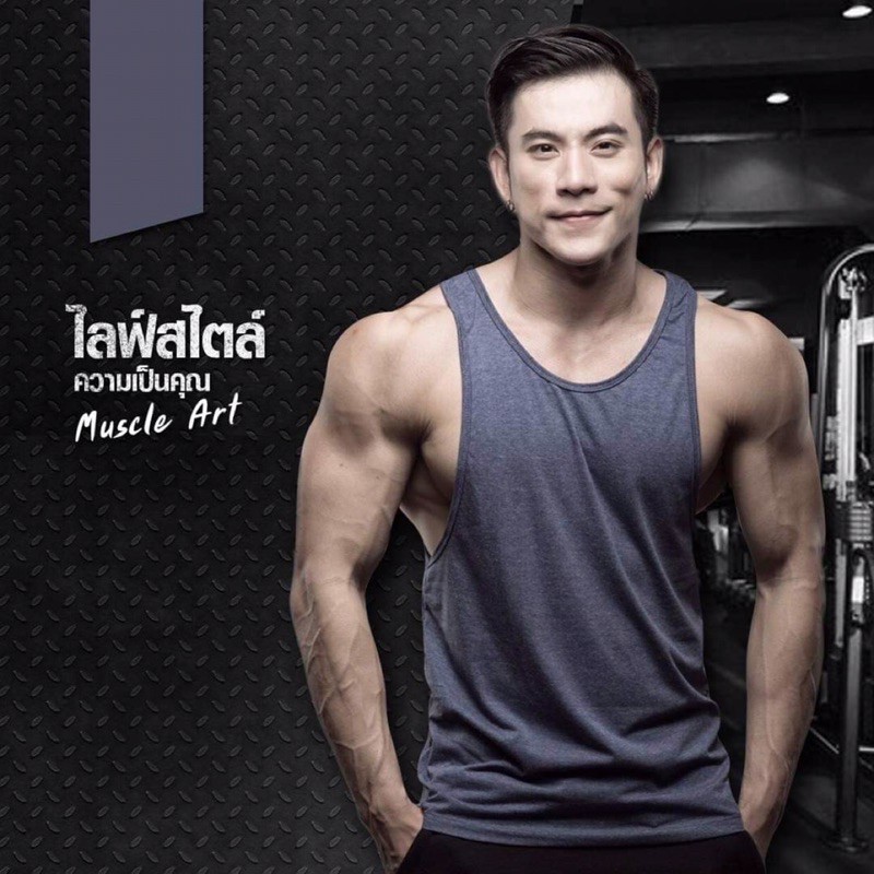 เสื้อกล้ามผู้ชาย เปิดปีก ทรงตรง พลัสไซส์ งานตัดเอง ไม่ซ้ำใคร แบรนด์ไทย MuscleArt ภาพถ่ายจากงานจริง - รูปที่ 5