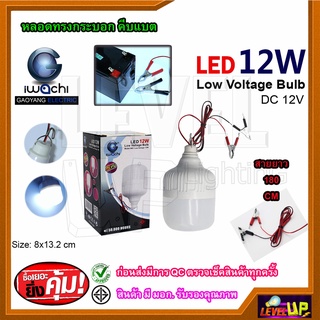 ชุดหลอดไฟคีบแบตเตอรี่ หลอดไฟคีบแบต LED 12V IWACHI แสงสีขาว (ทรงกระบอก) หลอดทรงกระบอก คีบแบต IWC-Low Voltage-12W ชุดหลอดไ