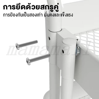 MMM ชั้นวางของ 3/4/5ชั้น ชั้นวางของมีล้อ พร้อมตะขอและล้อเลื่อน+ที่มือจับแบบพกพา เคลื่อนย้ายสะดวก ชั้นวางรถเข็น