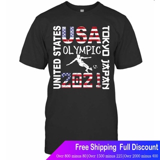 โตเกียวโอลิมปิก เสื้อยืดแขนสั้น New Tokyo Olympics 2021 Presents Usa Team Soccer Tshirt Size S3Xl Tee Tokyo Olympics Spo