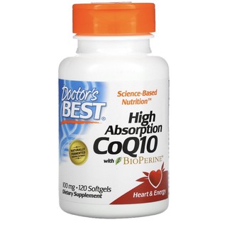 โคเอนไซม์คิวเทน สูตรดูดซึมได้สูงพร้อม BioPerine 100มก. CoQ10 Doctor’s Best 60,120เม็ด