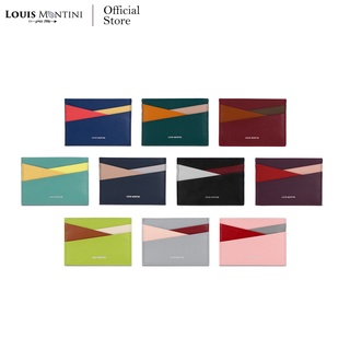 Louis Montini Cowhide กระเป๋าใส่บัตรunisex กระเป๋าใส่บัตรเครดิต กระเป๋าพกพาหนังวัวแท้ Credit Card Holder WK16