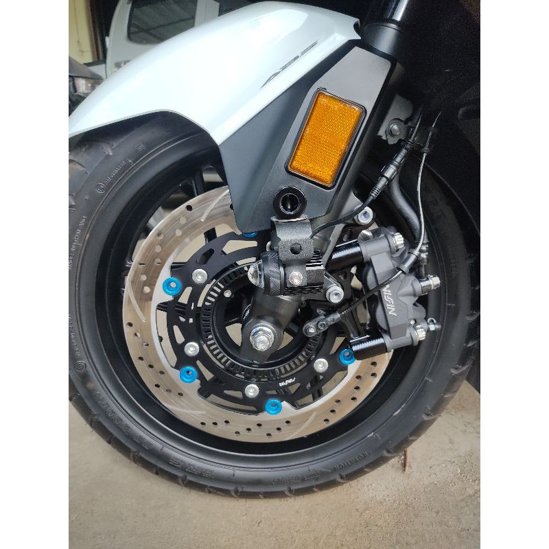 จานดิส Sunstar Forza 350 สีดำหมุดน้ำเงิน ขนาด 298 mm.