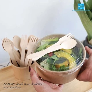 Goodboxpack (แพ็คละ100ชิ้น) ช้อนไม้,ส้อมไม้,ช้อนไอศครีม (แบบใช้แล้วทิ้ง)