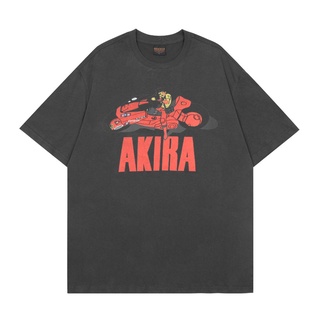 เสื้อยืดสีขาว❤พร้อมส่ง❤เสื้อยืดคอกลม แขนสั้น พิมพ์ลายรถจักรยานยนต์ AKIRA ทรงหลวม สไตล์เรโทร แฟชั่นฤดูร้อน สําหรับผู้หญิง