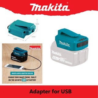 Makita adapter 18V สำหรับเป็นอุปกรณ์เสริม สำหรับแปลงเป็น usb 2 ช่อง(เฉพาะอแดปเตอร์ไม่รวม แบต)