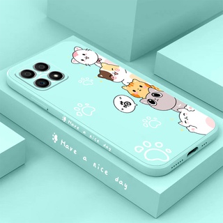 เคสโทรศัพท์มือถือซิลิโคน TPU ขอบตรง ลายแมวน่ารัก หรูหรา สําหรับ realme V11 realme V23 realme V15 realme X7 realme V25 realme 8 5G realme 7 5G