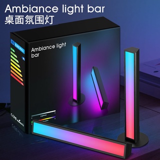 2 Pack แนวตั้ง Smart Light Bar แสงจังหวะดนตรี APP ควบคุมเสียงสเปกตรัมเสียง RGB ไฟ LED สำหรับเกมคอมพิวเตอร์ Hall