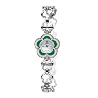 TITONI Bracelet Flower Green Quartz Womens Watch รุ่น 42928S-DB-GN322 - Silver/Pearl 5Crystal