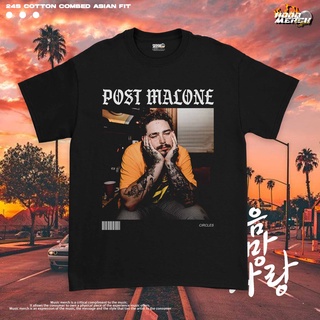 Tshirtคอลูกเรือcrew neckเสื้อยืดคอกลมเสื้อยืด พิมพ์ลาย MALONE POST MALONE TEE วงกลม มีเพลงผ้าฝ้ายแท้-4XL