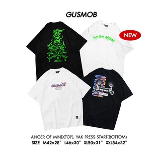 [ใส่โค้ด GUS60AUG ลดเพิ่ม 60.-] GUSMOB เสื้อยืด 20063-20064  PRESS START YAK