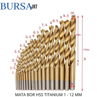 MATA BOR HSS GOLD TITANIUM COATED DRILL BIT 4241 1 - 10 MM (MIN 2 PC)