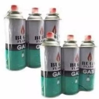 Buga Flame Gasแก๊สกระป๋องใหญ่ 375ml (แพ็ค 6 กระป๋องใหญ่)