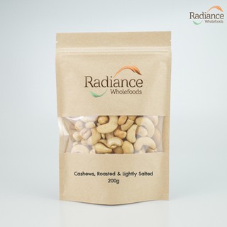 Cashews Whole, Roasted &amp; Lightly Salted 200g, Radiance Wholefoods