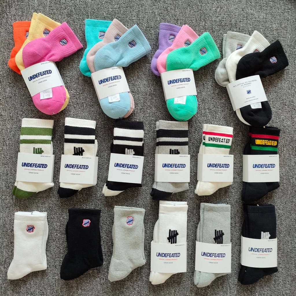 ใหม่ Undefeated ถุงเท้ากีฬาลําลอง ผ้าฝ้าย ปักลาย แฟชั่นสําหรับผู้ชาย 2022