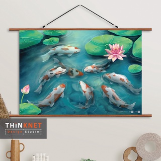 ภาพแขวนผนังภาพปลาคาร์ป 8 ตัว 8 Koi Fish