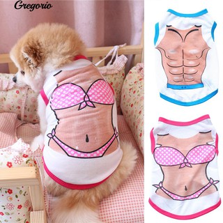 🌴 สุนัข Pet Puppy Pectoralis บิกินี่เสื้อผ้าแขนกุด