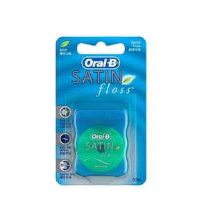 Oral B Satin Floss Waxed 50M Blister card ส่งฟรี