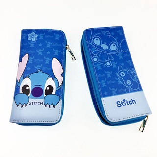 กระเป๋าสตางค์ ใบยาว ทรงคลัทช์ แต่งซิป ลายการ์ตูน Stitch Star Treasure ใส่เหรียญได้