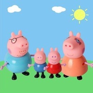 (READY STOCK) COD ตัวเลข 4Pcs / lot Peppa &amp; George แม่คุณพ่อ Peppa Pig ของเล่น Juguetes สำหรับเด็ก