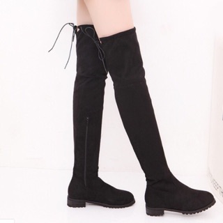 พร้อมส่ง (ไซส์ 39-43) 27-28.5 ซม. รองเท้าบูท บูท บูทยาว คลุมเข่า รุ่น Long Boots เชือกผูกหลัง