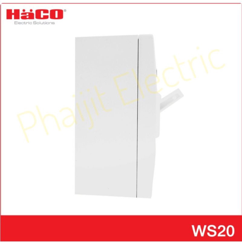 HACO รุ่น WS20 ออโตเมติคเบรคเกอร์ พร้อมกล่องลอย และไฟสัญญาณป้องกันไฟเกิน 20 แอมป์ Automatic Breaker 