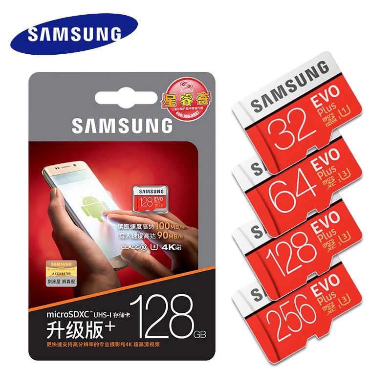 SAMSUNG Micro SD 32G 64GB 128GB SDHC/SDXC EVO Plus Memory Card 16gb C10 UHS-I 4k TF/SD Cards Trans Flash