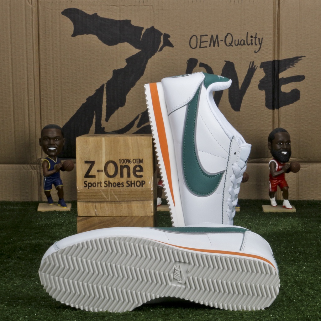 Nike Classic Cortez Running Shoes For Women Men White/Green Low Cut