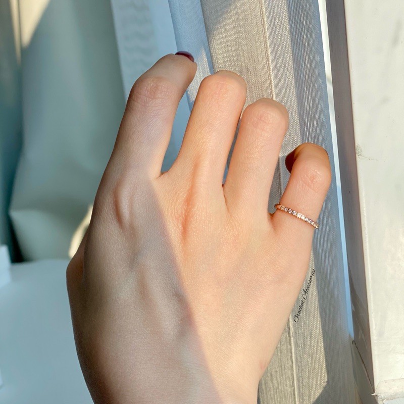 Nan 14k ring. (แหวนข้อ/นิ้วก้อย งานชุบ 14k (สแตนเลส) สวย ทน เงา โดนน้ำ โดนน้ำหอมได้สบายๆเลยค่ะ เพชร CZ) - รูปที่ 5