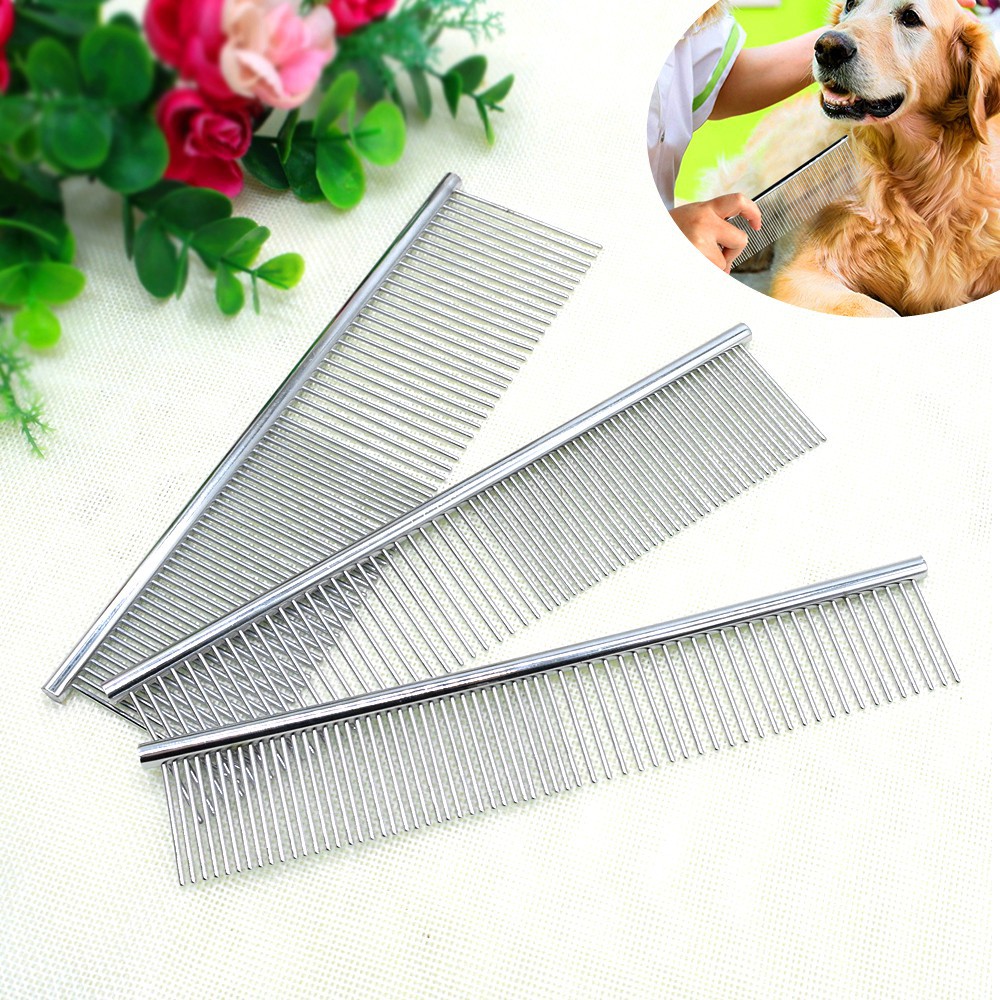 [pre order] Pet Dog Metal Double Row Teeth Brush Grooming Hair Comb Fur