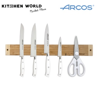 Arcos Spain 692900 Magnetic Bamboo Rack 450x45 mm. / แถบแม่เหล็กเก็บมีดติดผนัง