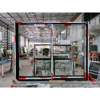 🏡150x120หน้าต่างบานเลื่อนอลูมิเนียม แบ่ง2ช่อง🏡พร้อมส่ง🚚ค่าส่งถูก