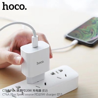 Hoco C76A Plus PD 20W Charger (EU)หัวชาร์จเร็ว Type-C PD 20W แบบปลั๊กขากลม