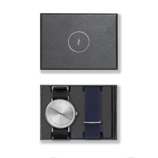 Simpl Watch นาฬิกาข้อมือเข็มเดียว Silver Charcoal Nato Set