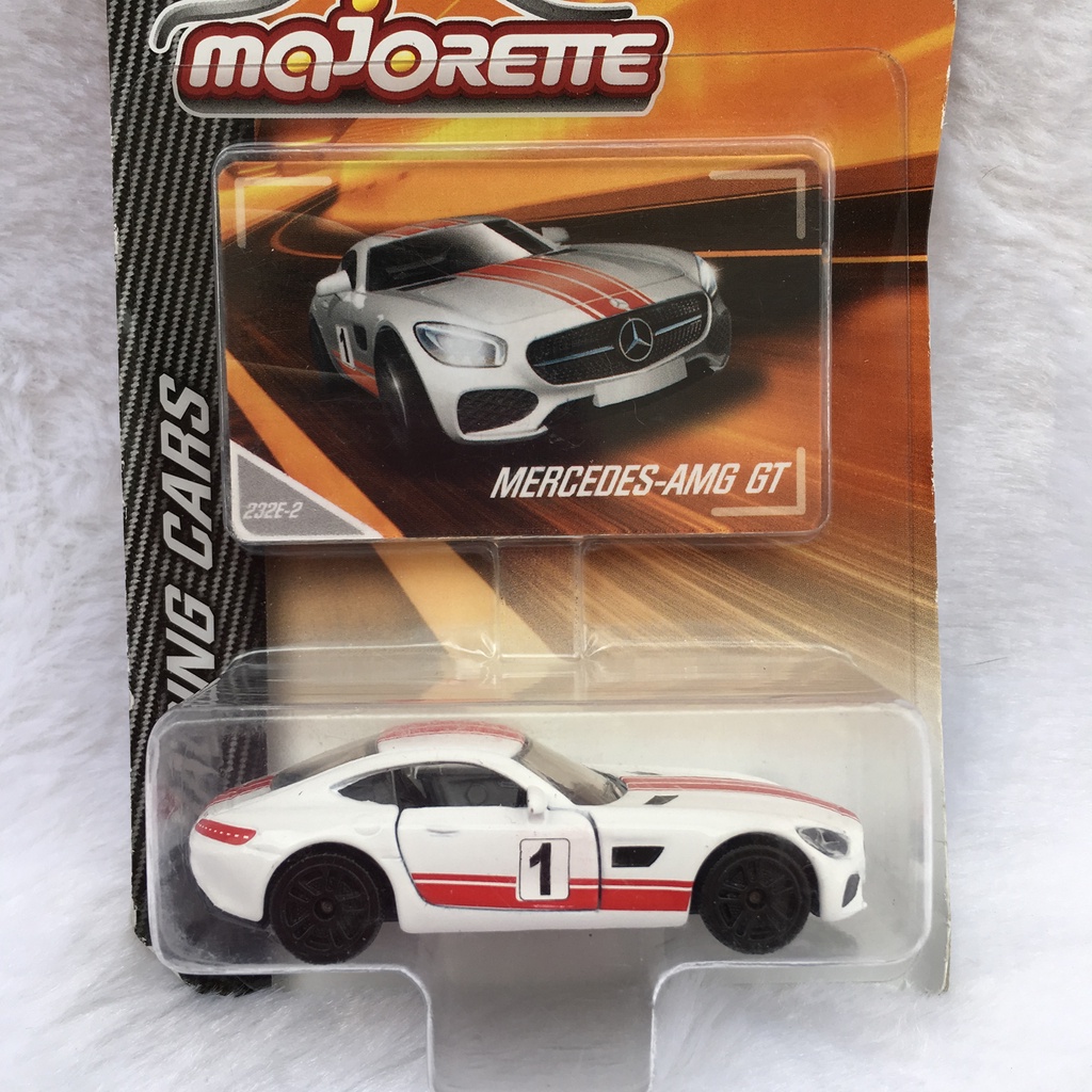 Majorette Mercedes Benz AMG GT - no.1 Red Strip - White Color /Wheels D5SB /scale 1/60 (3 inches) Pa