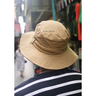 หมวกแฟชั่นผู้ชายผู้หญิง เซอร์ๆ  หมวกเดินป่า ฟอก hiking hat Jungle hat Washed หมวกวินเทจ Vintage Hat มีสายรัดคาง