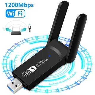 อะแดปเตอร์อินเตอร์เน็ตไร้สาย 1200 Mbps Usb Adapter Wifi Dongle 2 . 4 G / 5 Ghz 802 . 11ac Pc Laptop