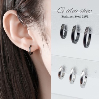 ต่างหูห่วงผิวเรียบขอบมน หนา2mm. จิวหูห่วงสแตนเลสแท้ 316L [ราคา1 ข้าง]