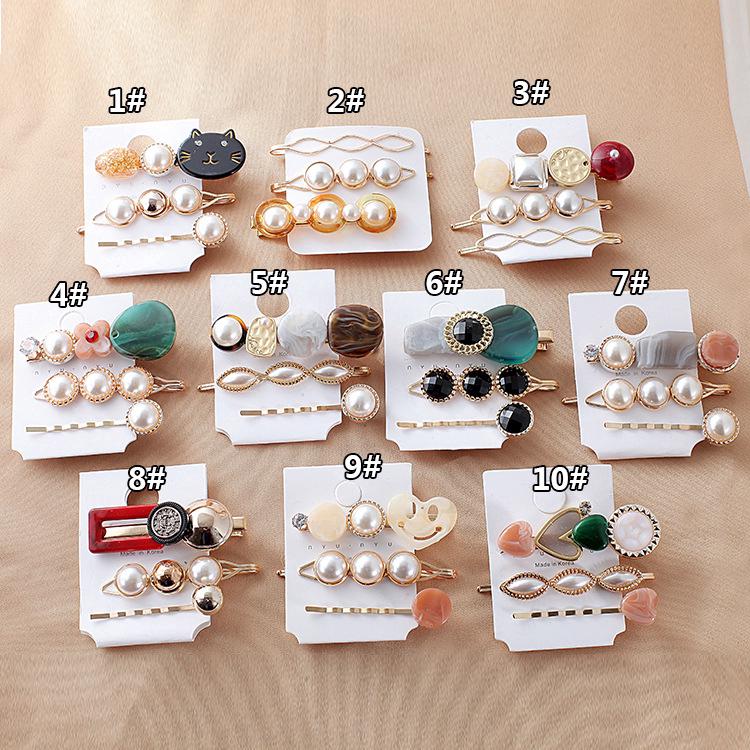 Ins Girl Hairpin Set  Pearl Acetic Acid Hairpin Korean ชุดกิ๊บอินเด็กกิ๊บเซ็ต Pearl Acetic Acid Pearl เกาหลี