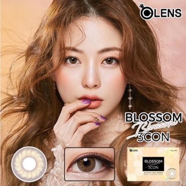 Contact lensเกาหลี รุ่น blossom 3 con สี brown ยี่ห้อ OLENS