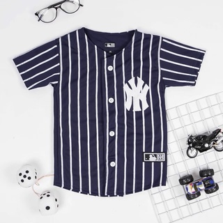 เสื้อยืดเบสบอล ยูนิเซ็กซ์ สีกรมท่า สําหรับเด็ก