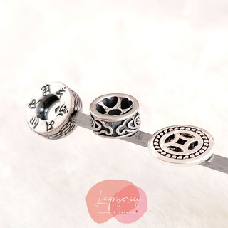 ชาร์มเงินแท้925 เหรียญ คาถาทิเบต เลายจีน ลายมงคล ตัวคั่นหิน ตัวตกแต่งกำไล DIY CHARM