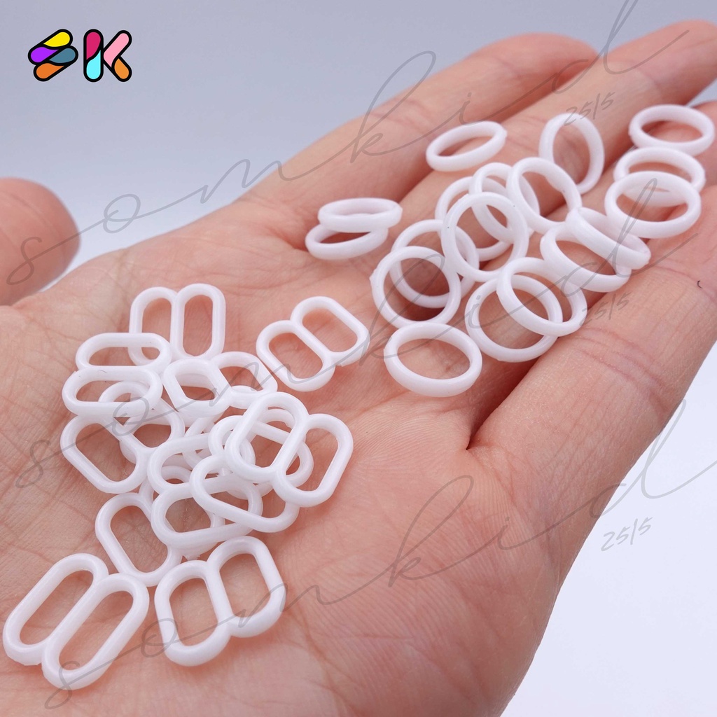 somkid ห่วงสำหรับทำสายเสื้อใน ห่วงปรับเสื้อใน สำหรับทำสายใน8mm/10mm/12mm มี3สีขาว,ดำและใส