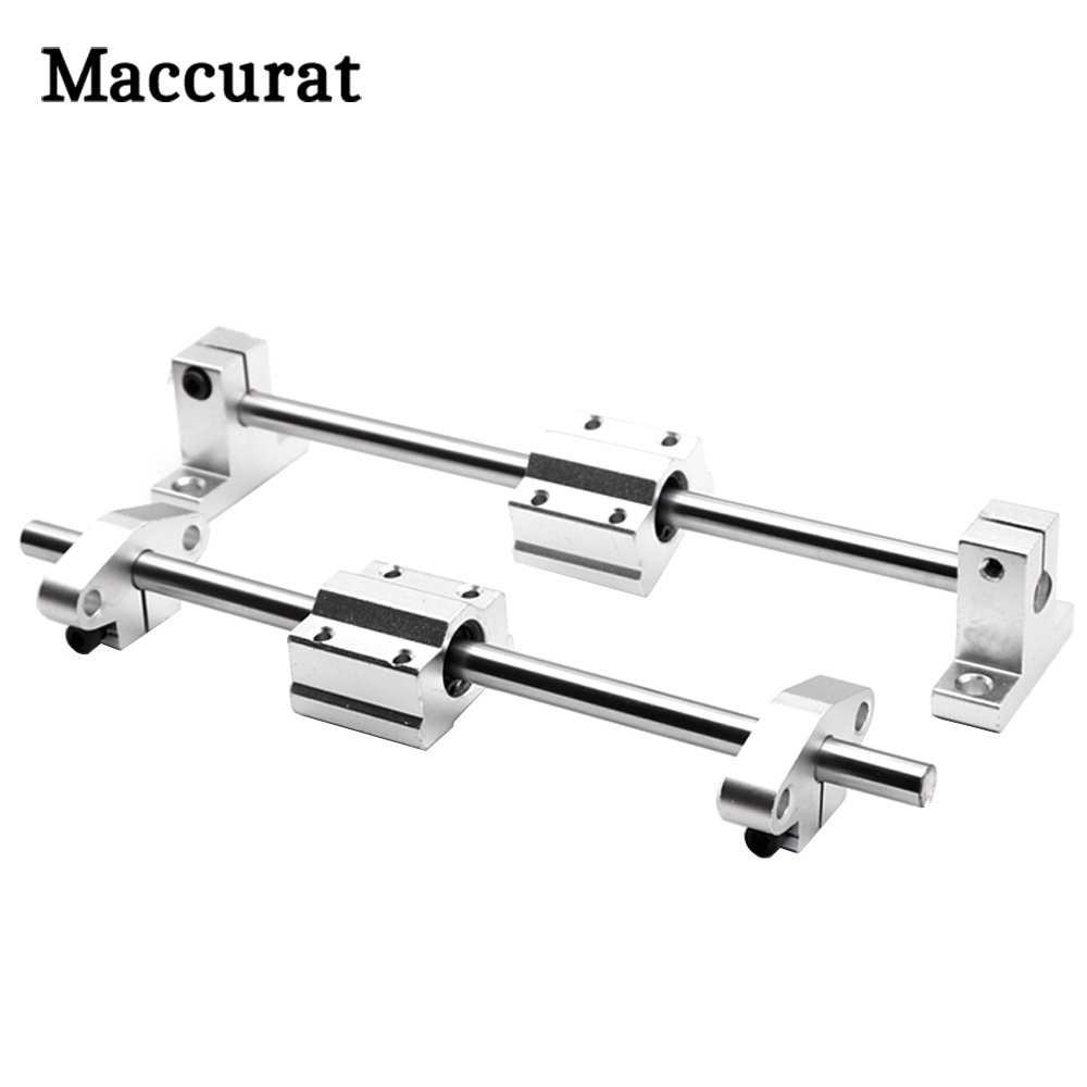 แนวตั้งแนวนอน 200 300 มม.เพลา Linear Guideway SC8UU Linear Ball Bearing Linear Rail Shaft สนับสนุน SK8 สําหรับ CNC 3D