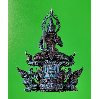 #904   รูปหล่อ พระไพศรพณ์ ท้าวเวสสุวรรณ รุ่นประทานพร วัดจุฬามณี ปี 2564 เนื้อบรอนซ์ผิวรุ้ง เลข 114/999