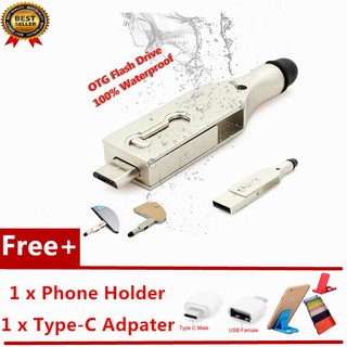 Spoetry 3 In 1 Otg Usb 2 . 0 U Disk 16 G - 1 Tb โลหะอุปกรณ์เสริมสําหรับคอมพิวเตอร์กันน้ำ