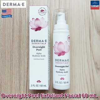 Derma E® Overnight Peel Alpha Hydroxy Acid  Exfoliant Facial  60 mL ครีมทาหน้า ลดสีผิวที่ไม่สม่ำเสมอ เพิ่มความกระจ่างใส