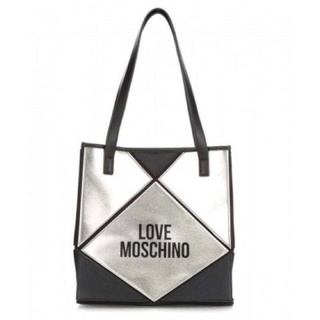 LOVE MOSCHINO Geometric Shopper With Logo In Black