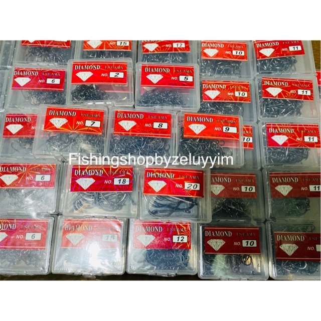 ตาเบ็ดตกปลา ตราเพชร ทรงเอซิม่า กล่องละ35บาททุกขนาด กดสั่งเลยมีของพร้อมส่ง