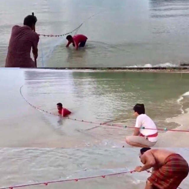 อวนลากชายหาด #จับปลาริมฝั่ง ⭐️ลึก 1.8 เมตร ยาว 120 เมตร